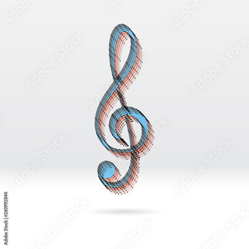 Transparent music key with dotted scheme