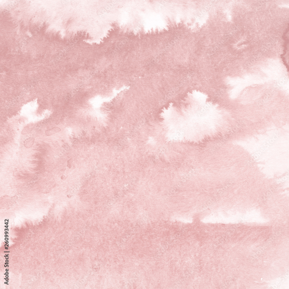 Fototapeta premium Red ink and watercolor texture on white paper background. Paint leaks and ombre effects. Hand painted abstract image.