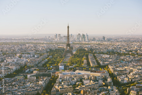 Paris skyline, Eiffel tower in the center, France, Europe
