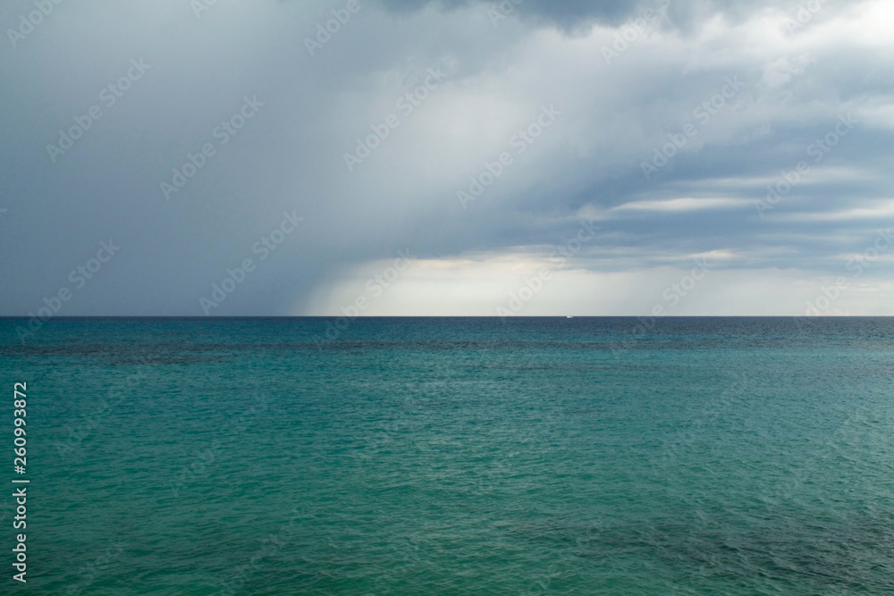storm arrives on the sea in Sanremo