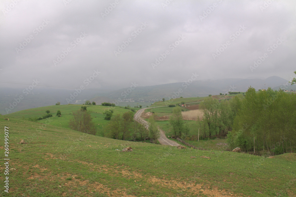 A beautiful plain with a road from it, Iran, Gilan