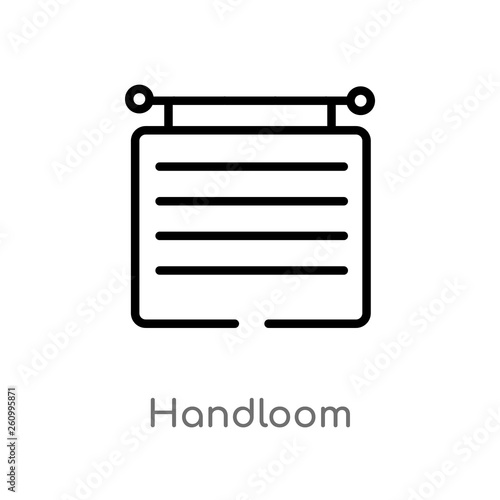 outline handloom vector icon. isolated black simple line element illustration from sew concept. editable vector stroke handloom icon on white background