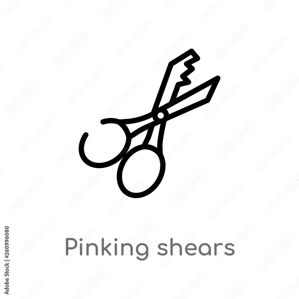 outline pinking shears vector icon. isolated black simple line element illustration from sew concept. editable vector stroke pinking shears icon on white background outline pinking shears vector icon. isolated black simple line element illustration from sew concept. editable vector stroke pinking shears icon on white background