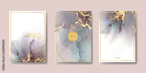 the big set of liquid marble with gold. flyer, business card, flyer, brochure, poster, for printing. trend vector