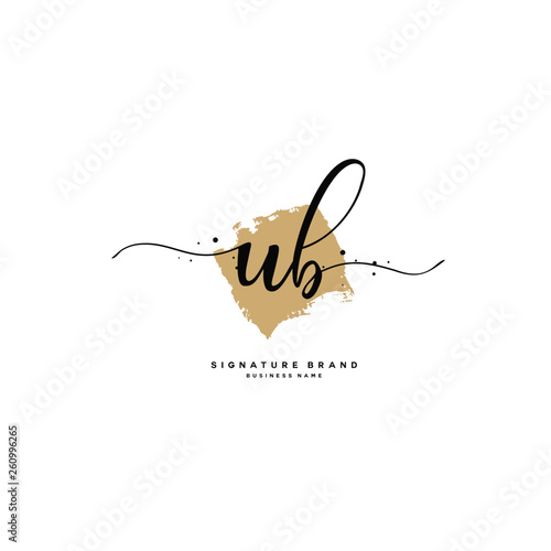 U B UB Initial letter handwriting and  signature logo. photo