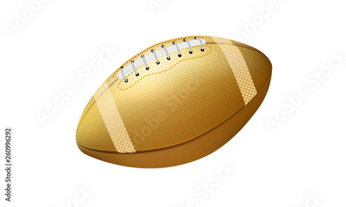 golden American college high school junior striped football isolated on white background