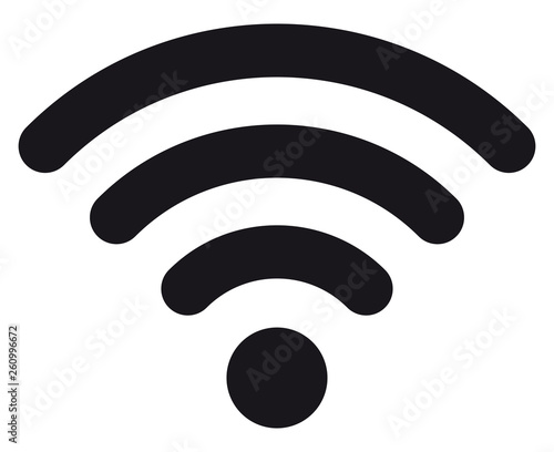 Schwarzes Icon Wi-Fi Abgerundet