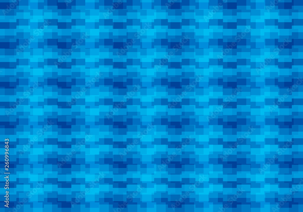 Blue abstract textured polygonal background. Blurry rectangular pattern design vector