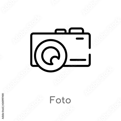 outline foto vector icon. isolated black simple line element illustration from shapes concept. editable vector stroke foto icon on white background