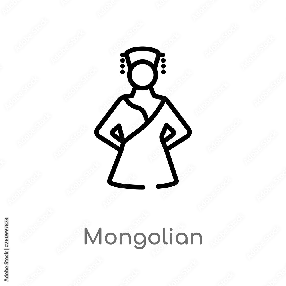 outline mongolian vector icon. isolated black simple line element illustration from shapes concept. editable vector stroke mongolian icon on white background outline mongolian vector icon. isolated black simple line element illustration from shapes concept. editable vector stroke mongolian icon on white background