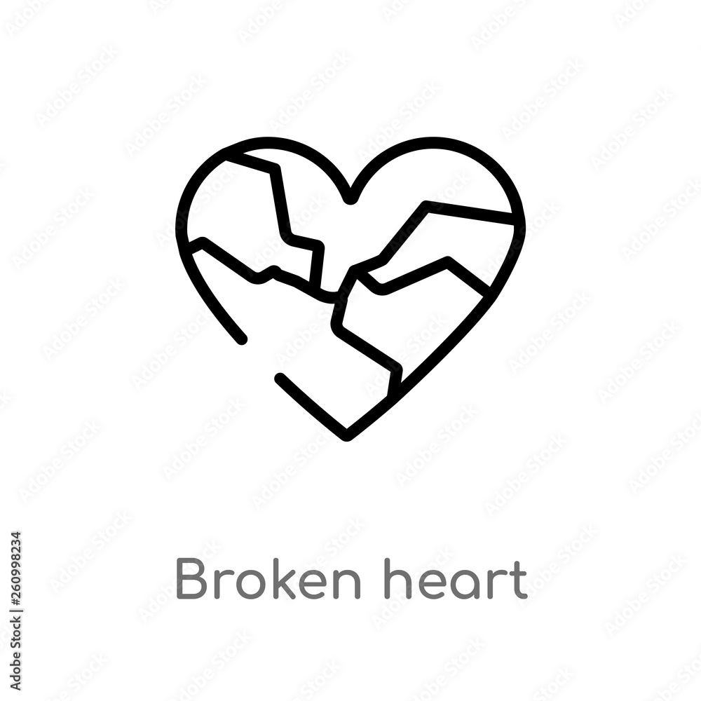 simple drawings of broken hearts