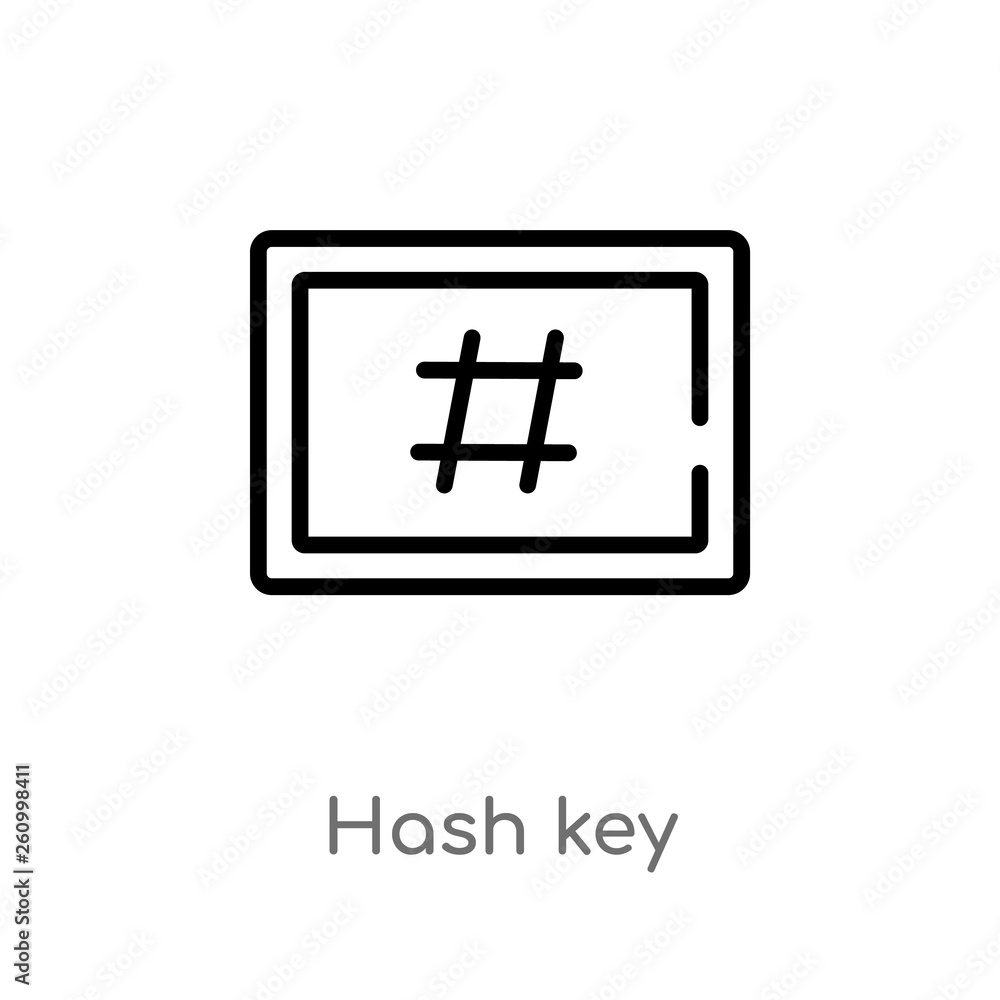 outline hash key vector icon. isolated black simple line element illustration from shapes concept. editable vector stroke hash key icon on white background outline hash key vector icon. isolated black simple line element illustration from shapes concept. editable vector stroke hash key icon on white background