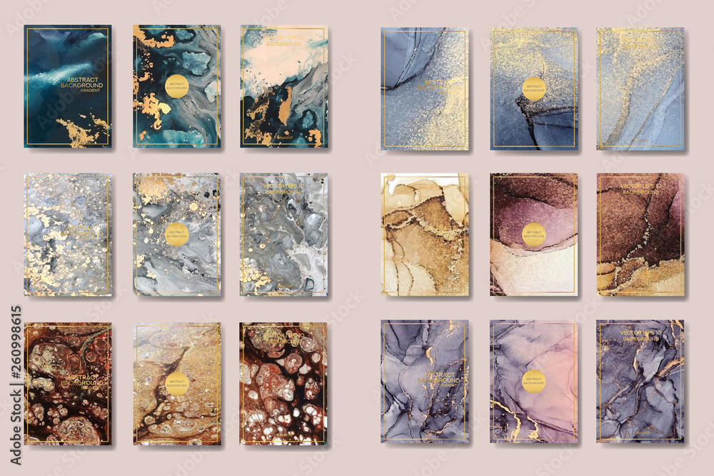 the big set of liquid marble with gold. flyer, business card, flyer, brochure, poster, for printing. trend vector the big set of liquid marble with gold. flyer, business card, flyer, brochure, poster, for printing. trend vector
