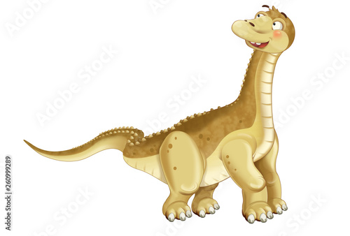 cartoon dinosaur diplodocus apatosaurus illustration for children © honeyflavour