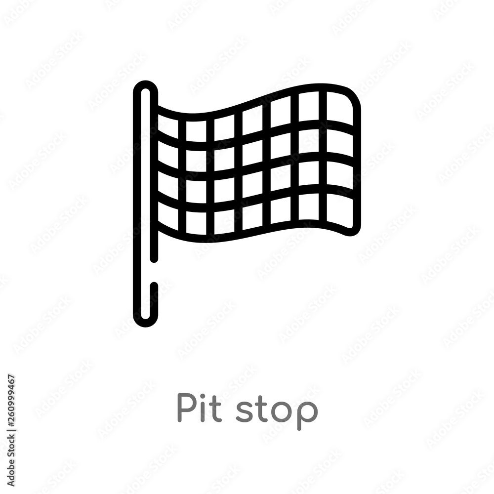 outline pit stop vector icon. isolated black simple line element ...