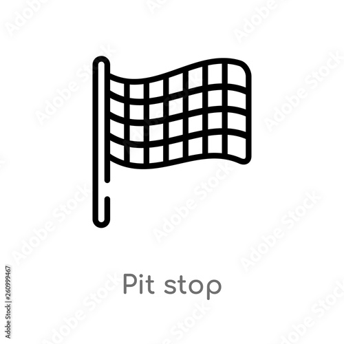 outline pit stop vector icon. isolated black simple line element illustration from signaling concept. editable vector stroke pit stop icon on white background