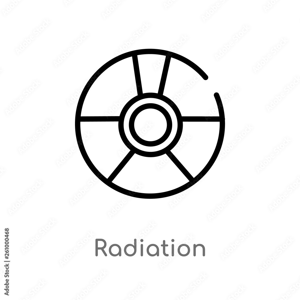 outline radiation vector icon. isolated black simple line element illustration from signs concept. editable vector stroke radiation icon on white background outline radiation vector icon. isolated black simple line element illustration from signs concept. editable vector stroke radiation icon on white background