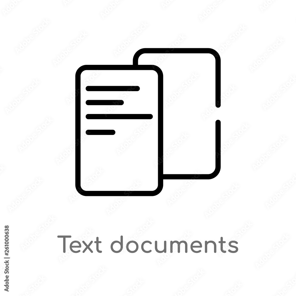outline text documents vector icon. isolated black simple line element illustration from signs concept. editable vector stroke text documents icon on white background outline text documents vector icon. isolated black simple line element illustration from signs concept. editable vector stroke text documents icon on white background