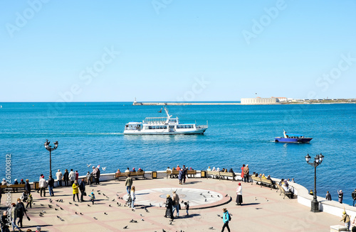 Regular passenger ship in the Bay of Sevastopol