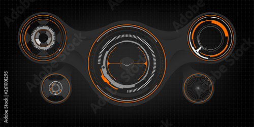 Sci-Fi Futuristic Glowing HUD Display. Vitrual Reality Technology Screen