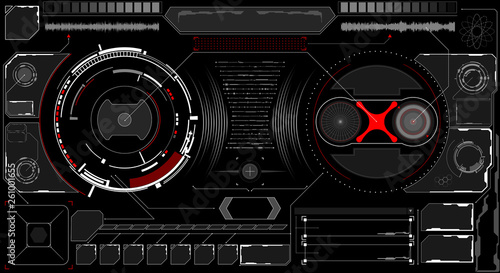 Sci-Fi Futuristic Glowing HUD Display. Vitrual Reality Technology Screen
