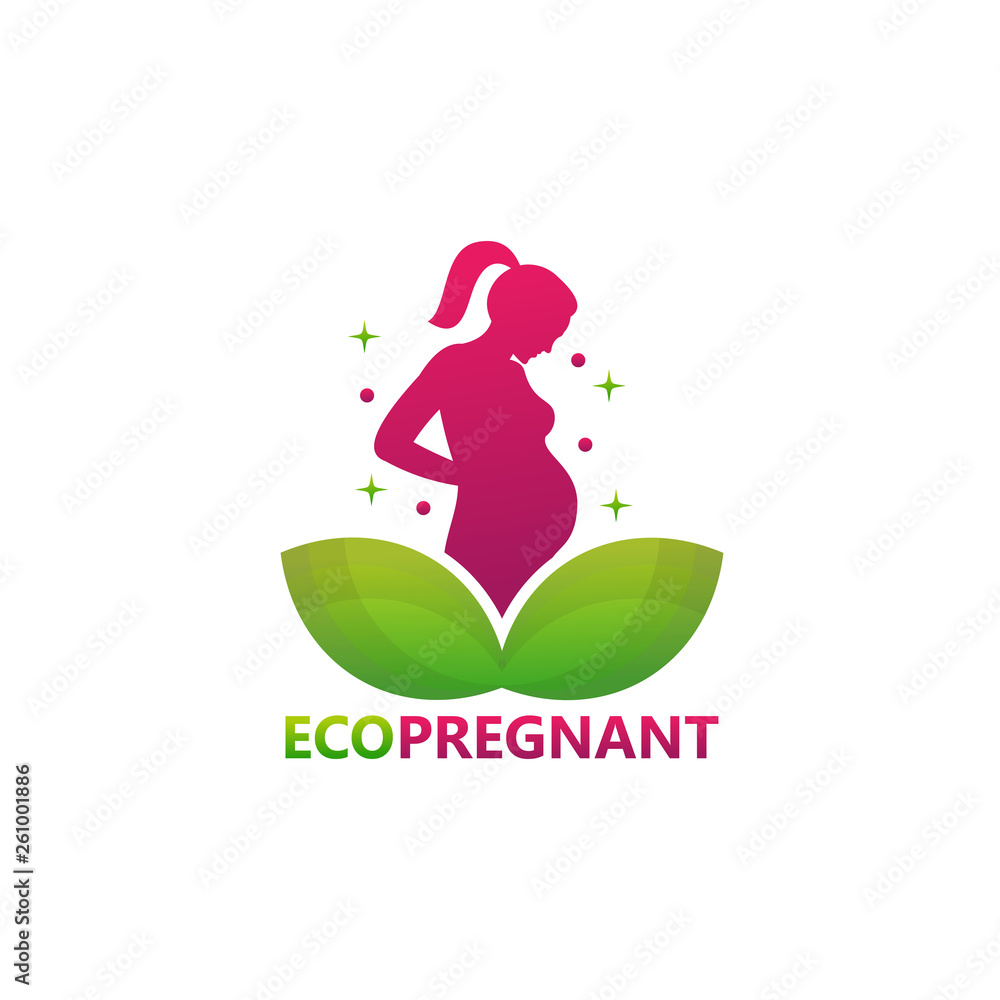 Eco Pregnant Logo Template Design Vector, Emblem, Design Concept, Creative Symbol, Icon