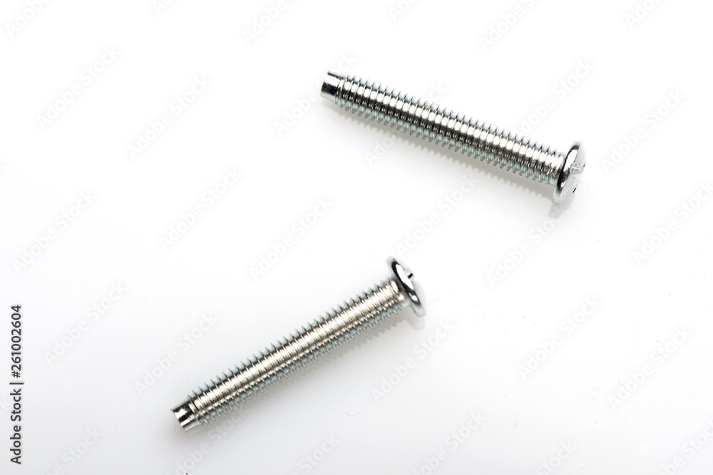 small bolts on a white background. the bolts small bolts on a white background. the bolts