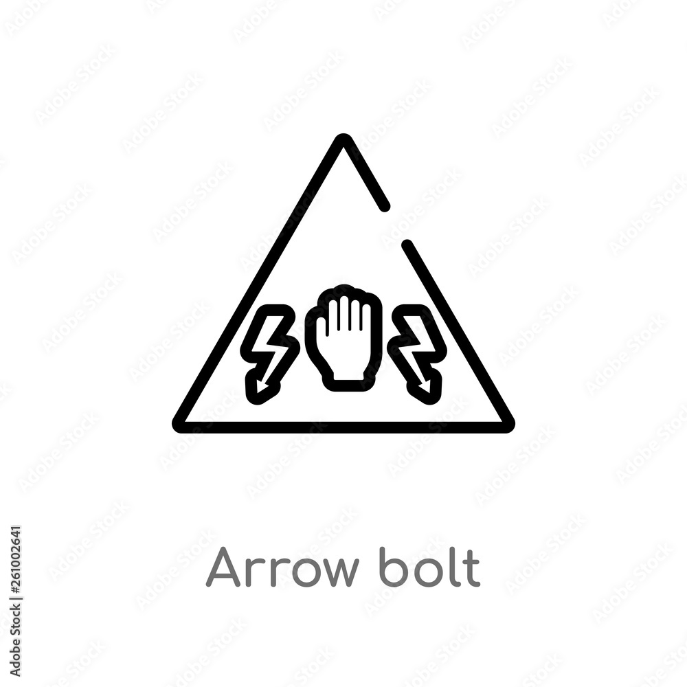 outline arrow bolt vector icon. isolated black simple line element illustration from signs concept. editable vector stroke arrow bolt icon on white background outline arrow bolt vector icon. isolated black simple line element illustration from signs concept. editable vector stroke arrow bolt icon on white background