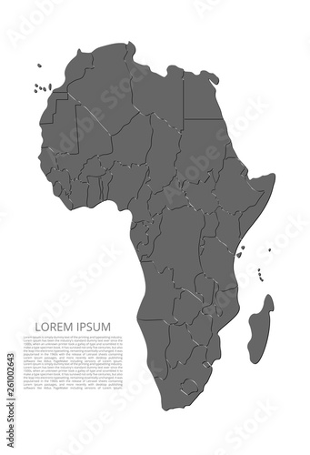 Map of the continent of africa. vector image of a global map of the world. Easy to edit