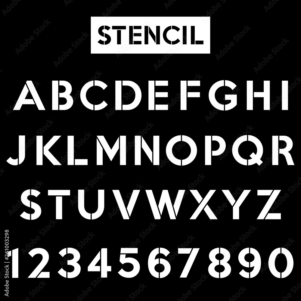 stencil-font Stock Vector