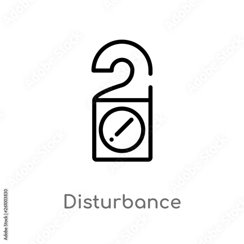 outline disturbance vector icon. isolated black simple line element illustration from signs concept. editable vector stroke disturbance icon on white background