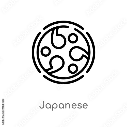outline japanese vector icon. isolated black simple line element illustration from signs concept. editable vector stroke japanese icon on white background