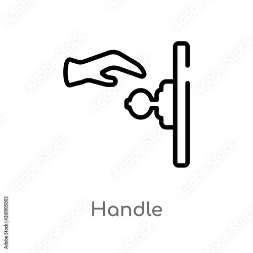 outline handle vector icon. isolated black simple line element illustration from smart house concept. editable vector stroke handle icon on white background