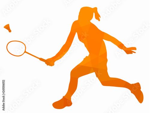 illustration of a badminton player , vector draw