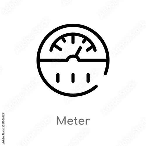 outline meter vector icon. isolated black simple line element illustration from smart house concept. editable vector stroke meter icon on white background