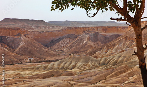 Cuadro en lienzo Machtesh Ramon - erosion crater in the Negev desert, the most picturesque natural landmark of Israel