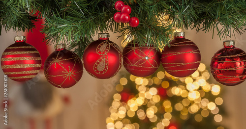 Christmas balls on a Christmas tree