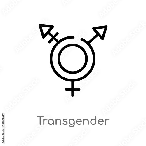 outline transgender vector icon. isolated black simple line element illustration from social concept. editable vector stroke transgender icon on white background