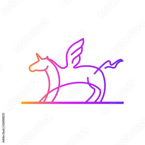 Unicorn horse logo vector illustration.