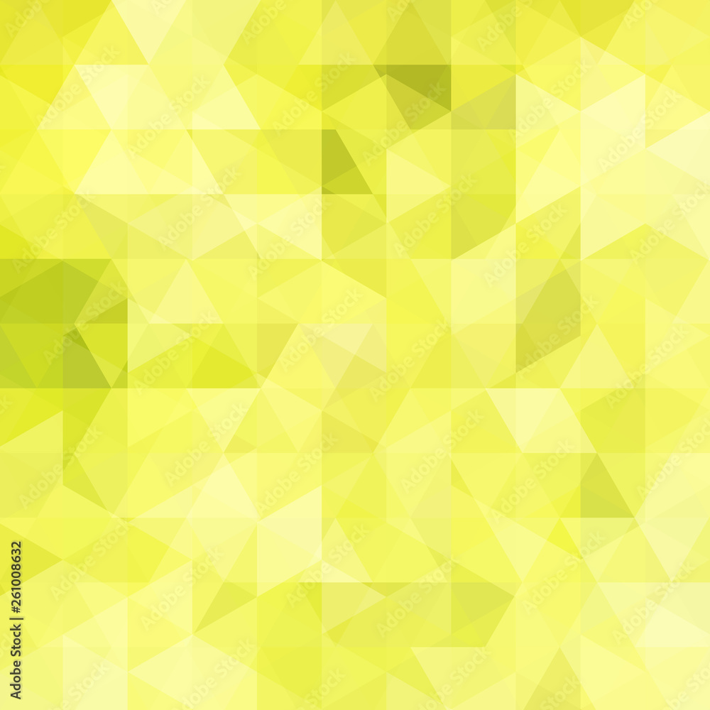Abstract mosaic background. Triangle geometric background. Design elements. Vector illustration. Yellow, green colors.