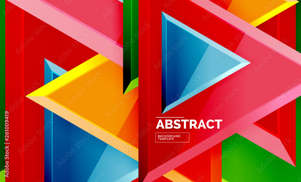 Triangular low poly background design, multicolored triangles Triangular low poly background design, multicolored triangles