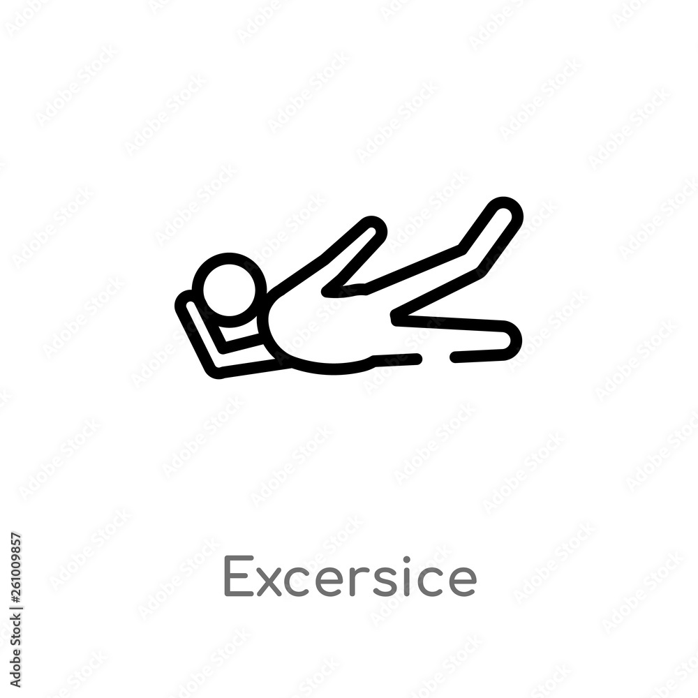 outline excersice vector icon. isolated black simple line element illustration from sports concept. editable vector stroke excersice icon on white background outline excersice vector icon. isolated black simple line element illustration from sports concept. editable vector stroke excersice icon on white background
