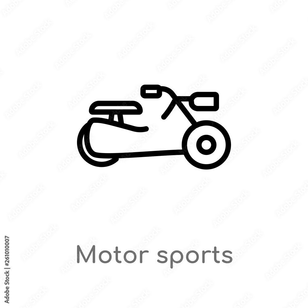 outline motor sports vector icon. isolated black simple line element illustration from sports concept. editable vector stroke motor sports icon on white background