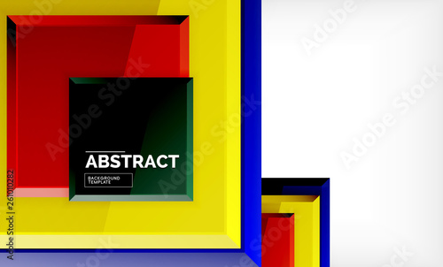 Geometric abstract background, modern square design