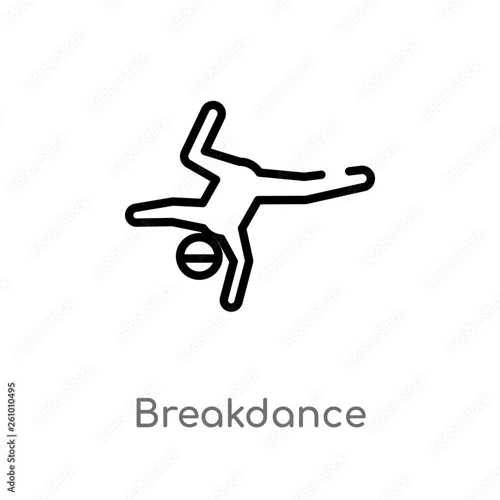 outline breakdance vector icon. isolated black simple line element illustration from sports concept. editable vector stroke breakdance icon on white background outline breakdance vector icon. isolated black simple line element illustration from sports concept. editable vector stroke breakdance icon on white background