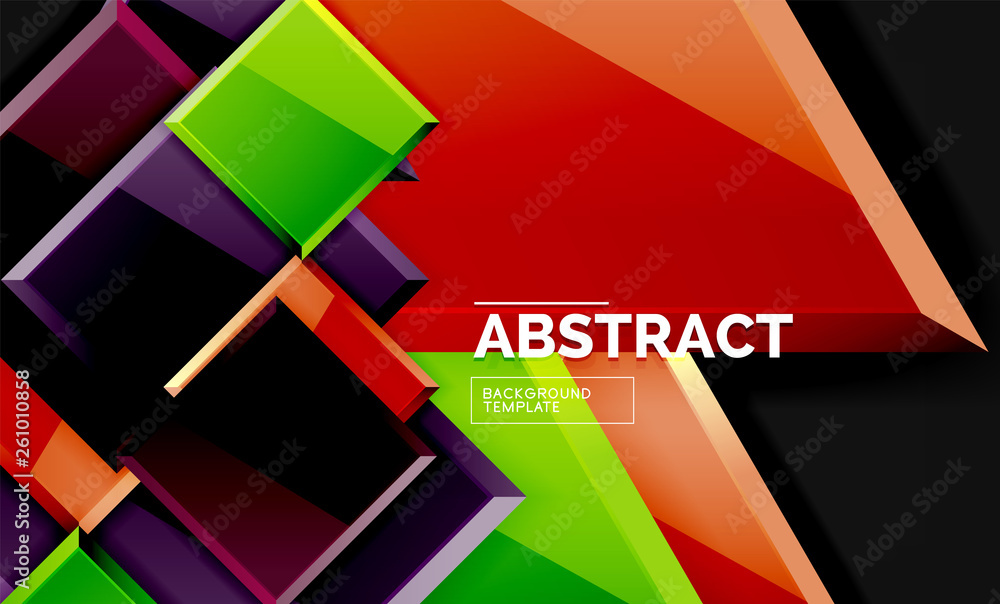 Fototapeta premium Squares and triangles geometrical background