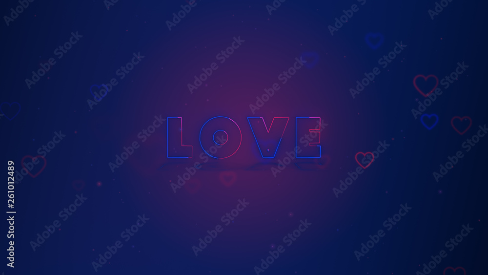 Love is in the air. Little hearts are on pink-blue mixed background with sparks. Conceptual backgroud. Close up. Love is in the air. Little hearts are on pink-blue mixed background with sparks. Conceptual backgroud. Close up.