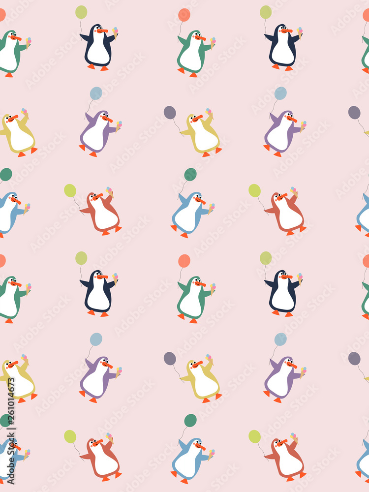 Background with penguins