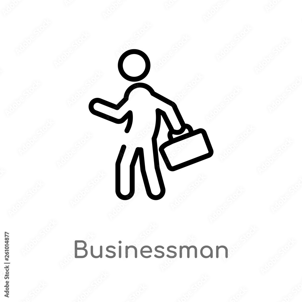 outline businessman vector icon. isolated black simple line element illustration from strategy concept. editable vector stroke businessman icon on white background