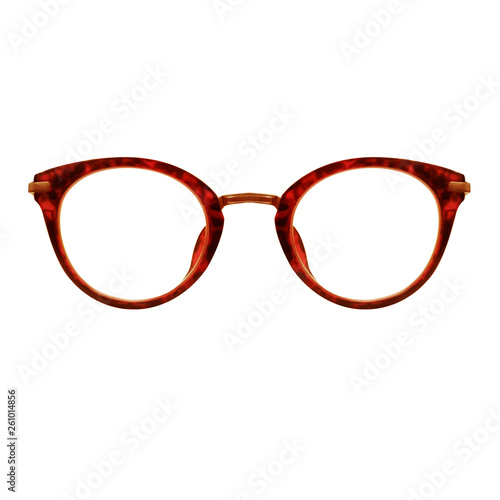 Fashion glasses style plastic-framed on white background. Spectacles. photo